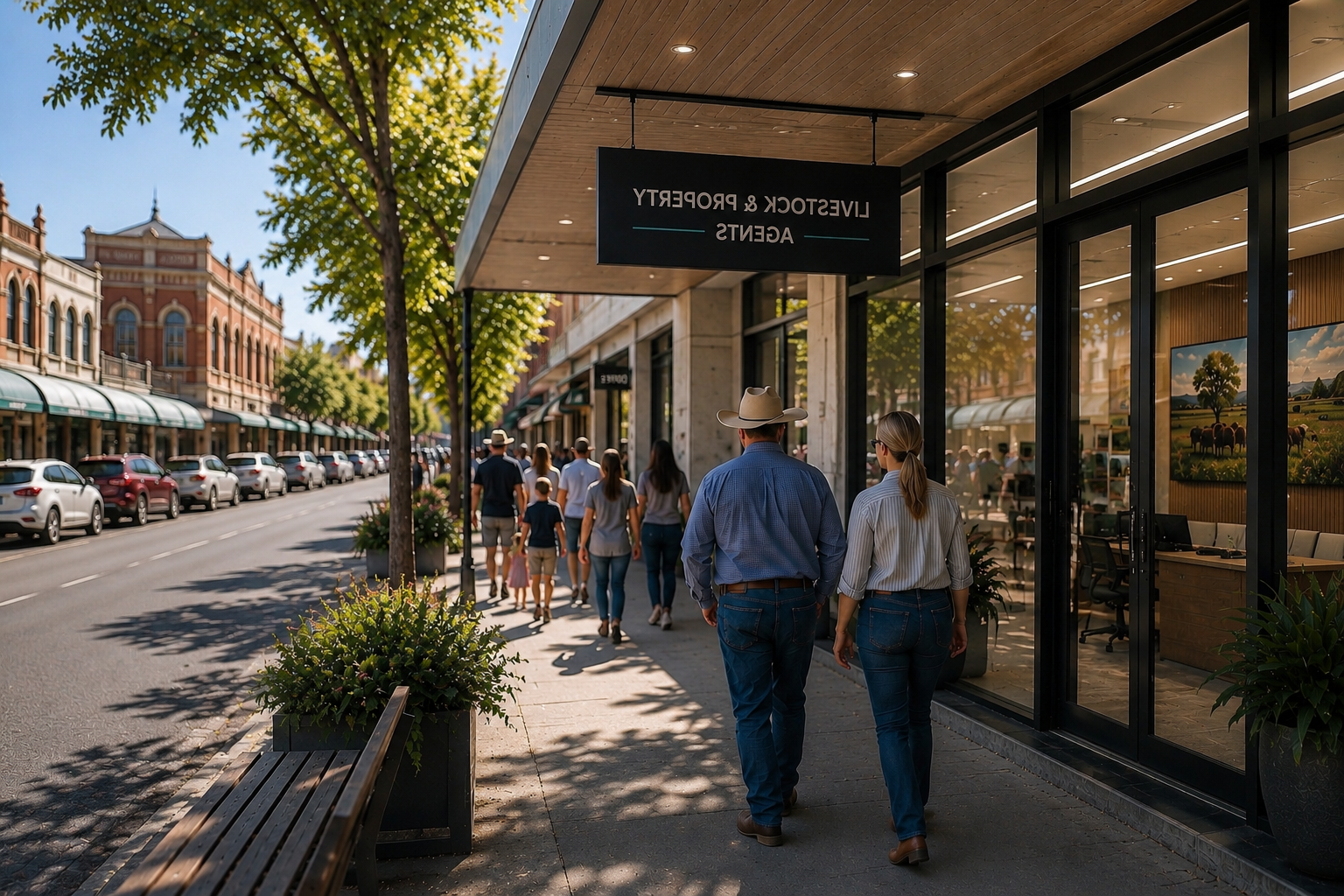 rma network Livestock and Property Agents outside a regional main street office