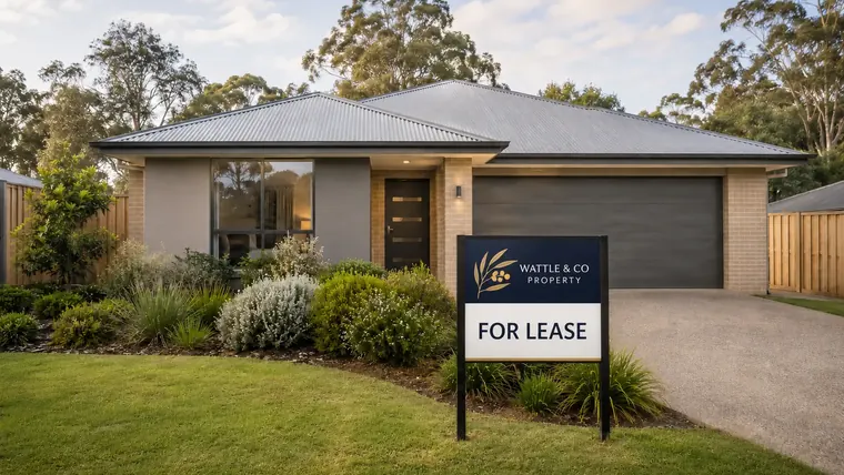 Contemporary Australian family home with a For Lease sign